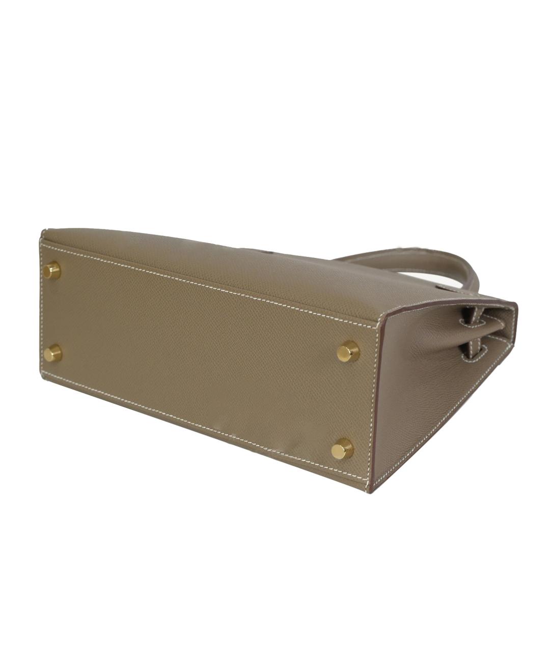 HERMES Коричневая кожаная сумка через плечо, фото 5