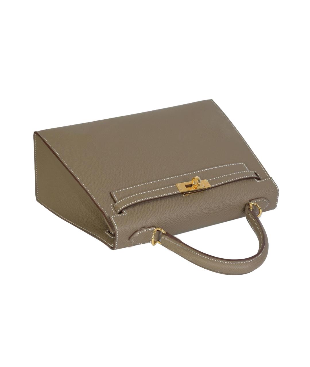 HERMES Коричневая кожаная сумка через плечо, фото 4