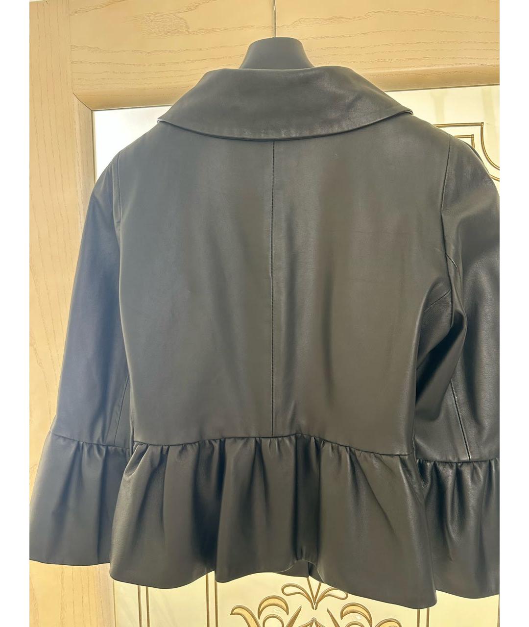 EDWARD ACHOUR Антрацитовый кожаный жакет/пиджак, фото 2