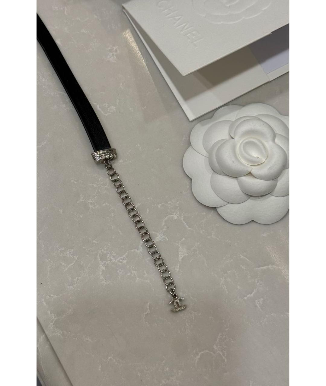 CHANEL Серебрянный кожаный чокер, фото 4