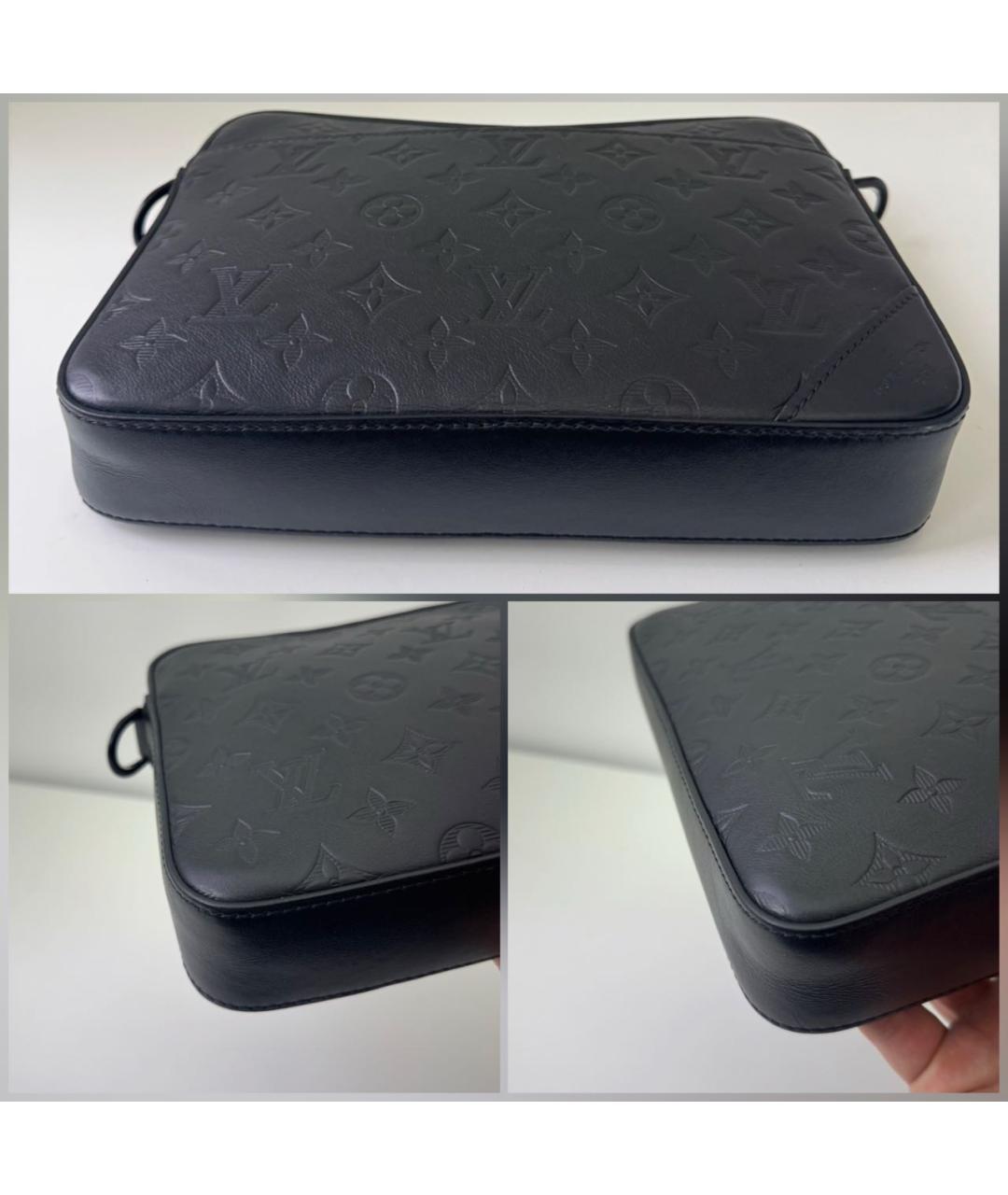 LOUIS VUITTON Черная кожаная сумка на плечо, фото 7