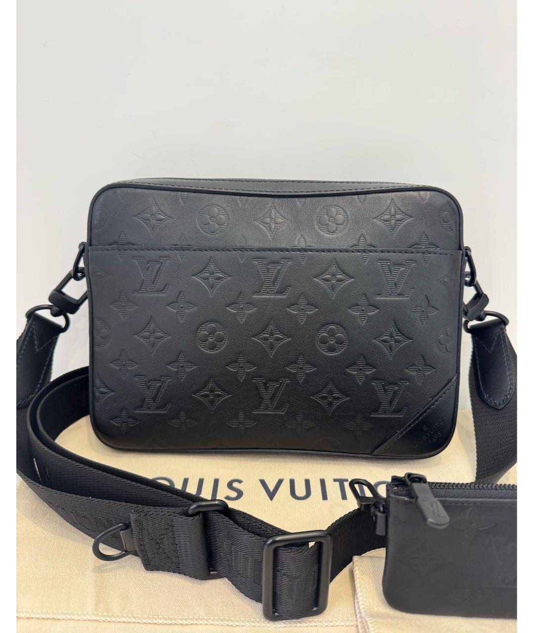 LOUIS VUITTON Черная кожаная сумка на плечо, фото 2