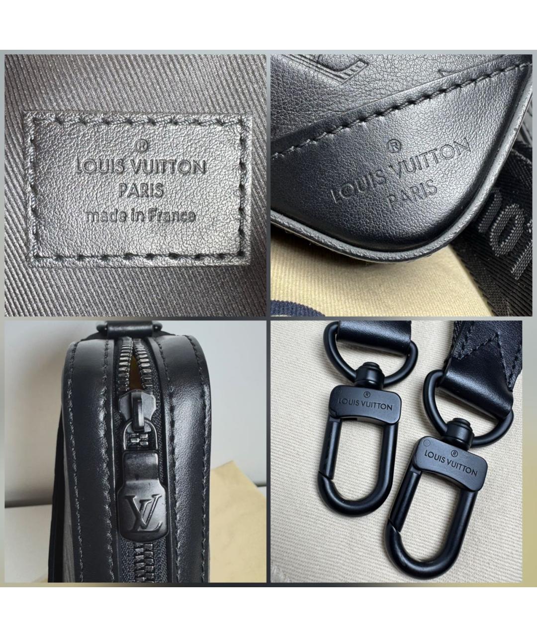 LOUIS VUITTON Черная кожаная сумка на плечо, фото 8