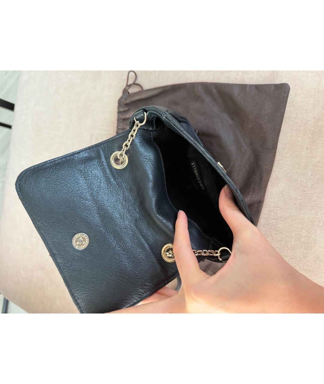 COCCINELLE Черная кожаная сумка через плечо, фото 4