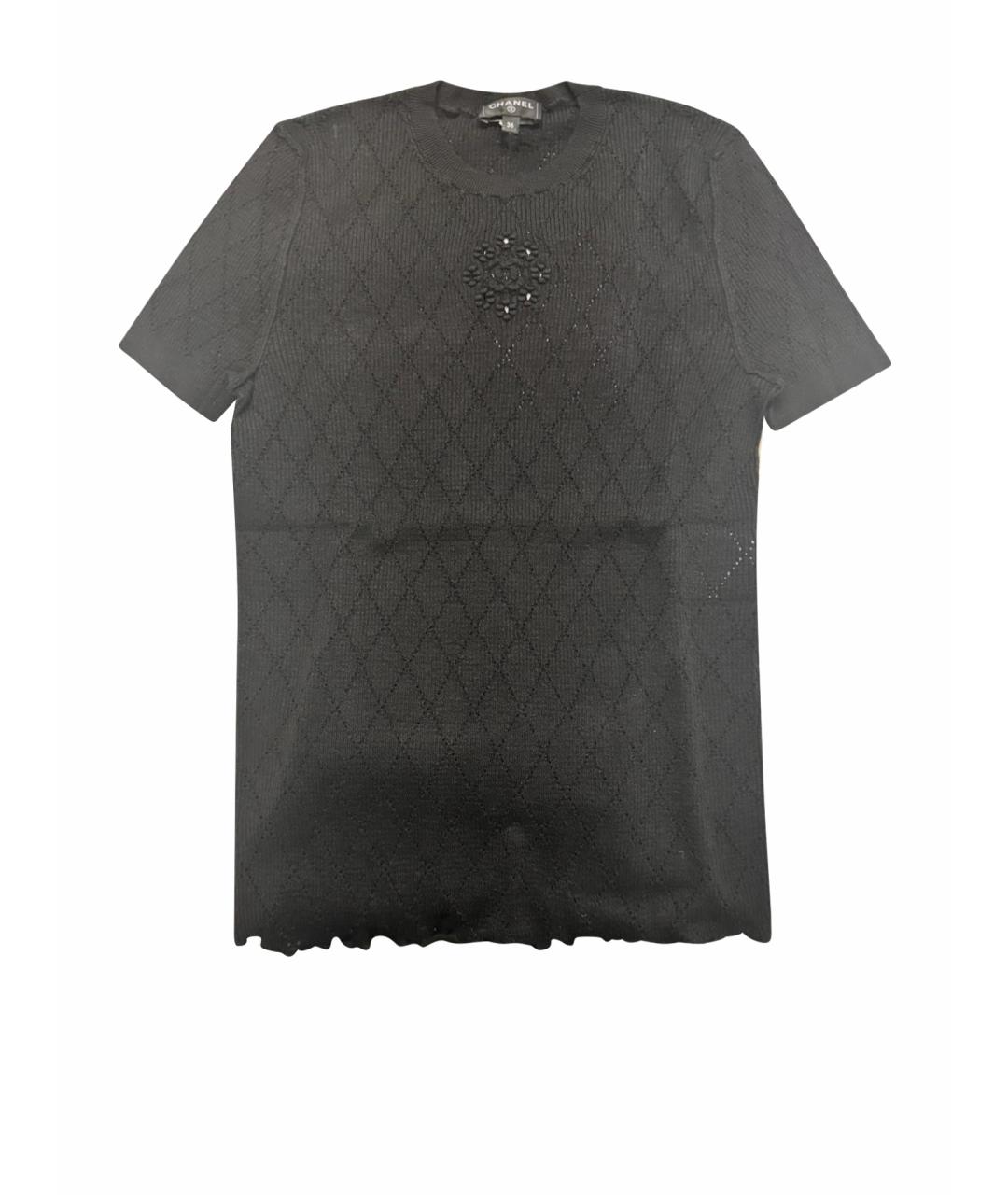 CHANEL Черная льняная футболка, фото 1
