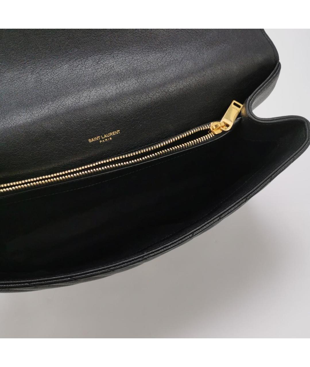 SAINT LAURENT Черная кожаная сумка через плечо, фото 6