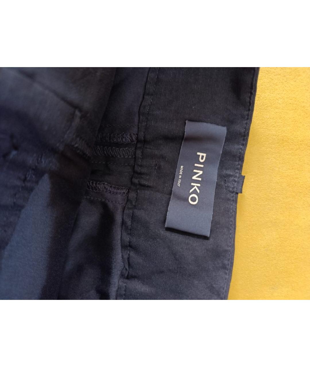 PINKO Черные льняные шорты, фото 4