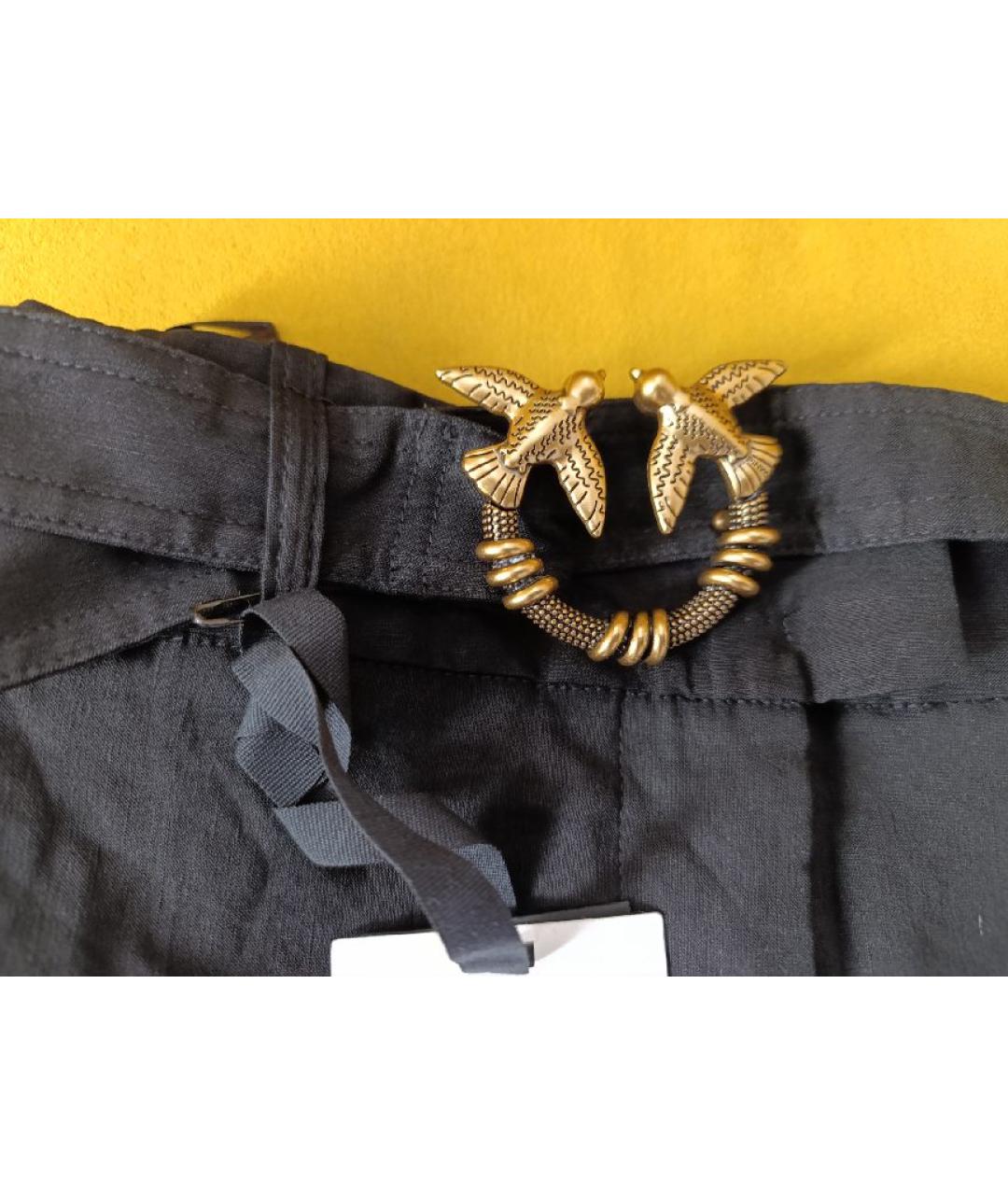 PINKO Черные льняные шорты, фото 3