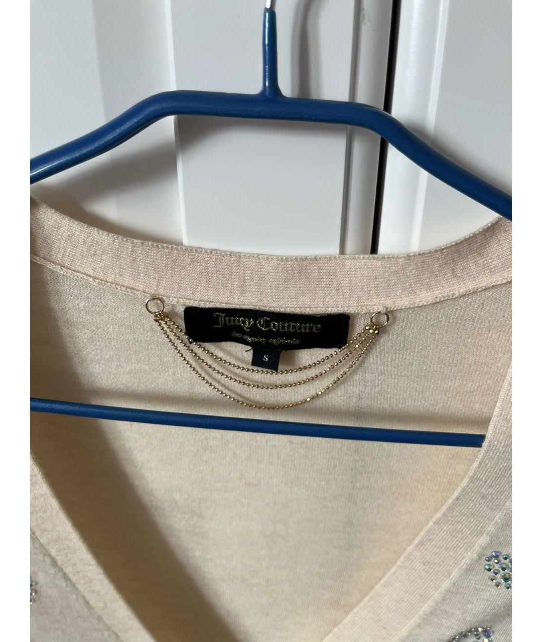 JUICY COUTURE Бежевый шерстяной кардиган, фото 4