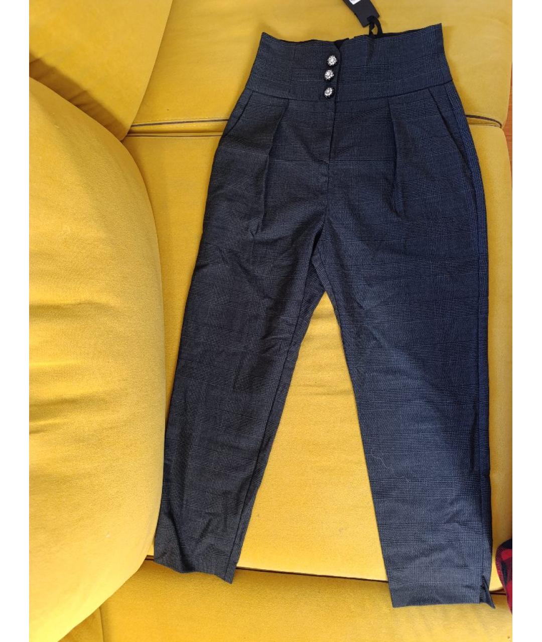 PINKO Серые шерстяные брюки узкие, фото 5