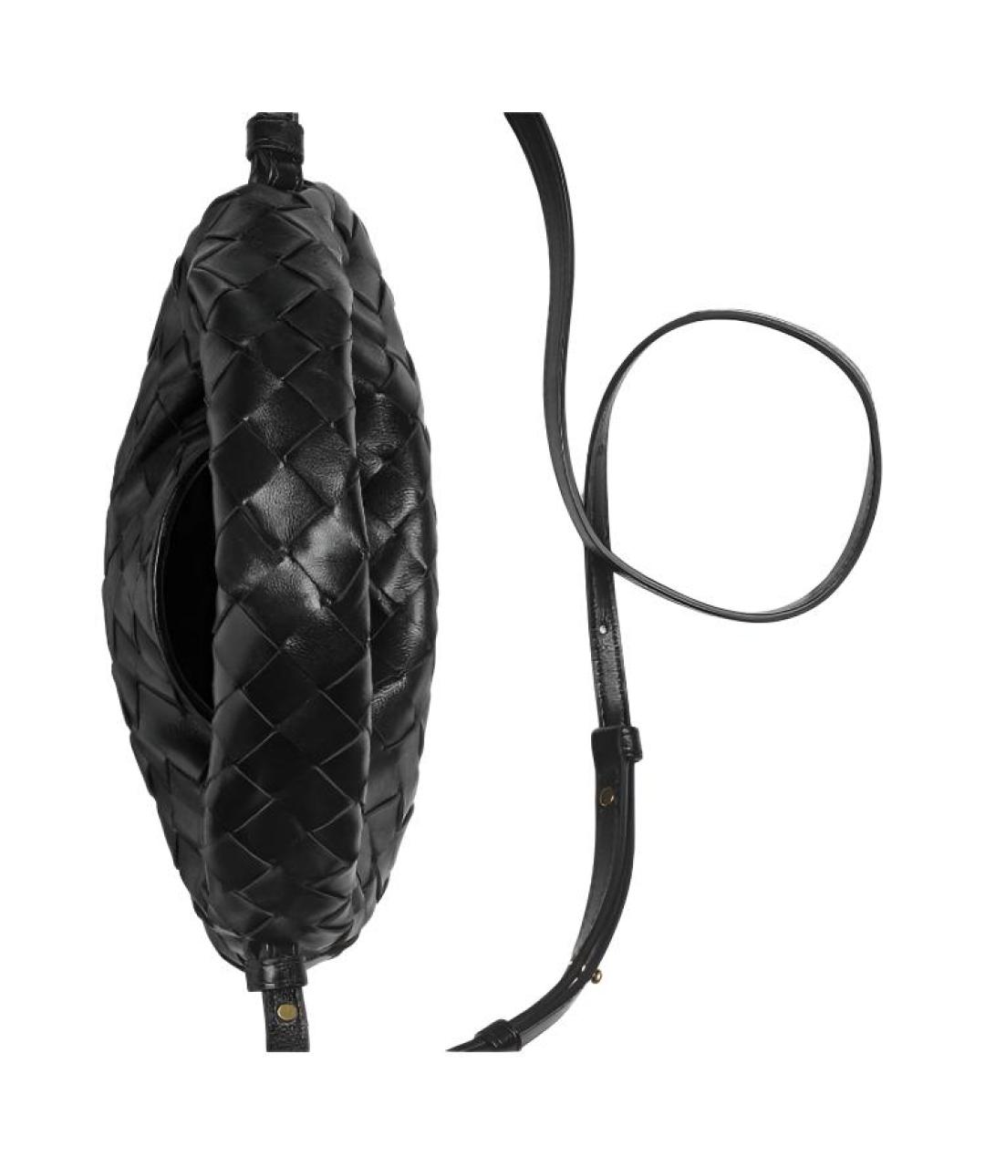 BOTTEGA VENETA Антрацитовая кожаная сумка через плечо, фото 3