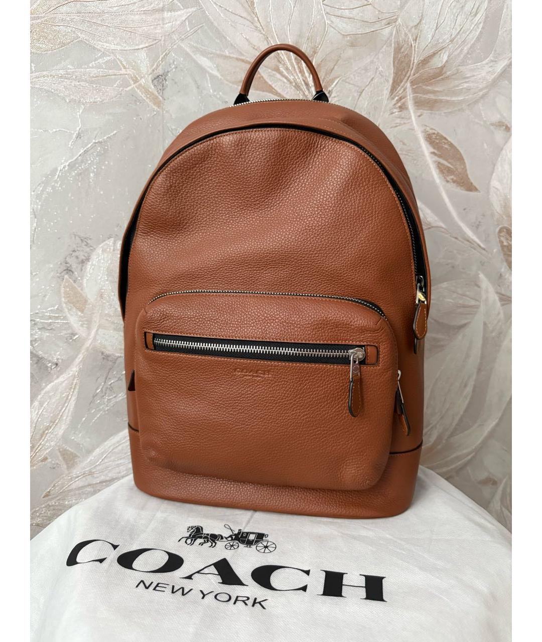 COACH Коричневый кожаный рюкзак, фото 2