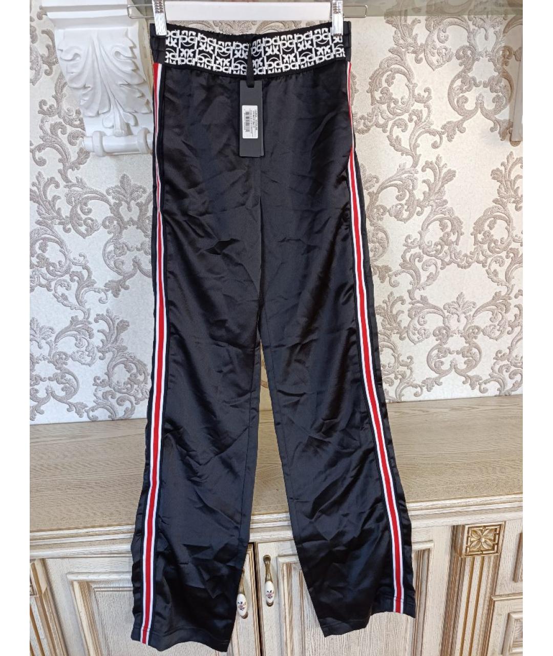 PINKO Черные полиэстеровые прямые брюки, фото 5