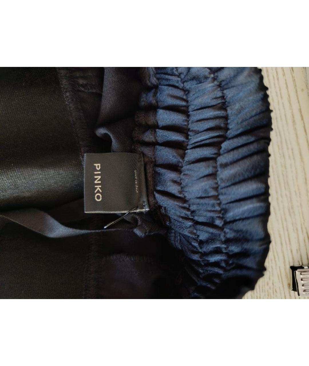 PINKO Черные полиэстеровые прямые брюки, фото 4