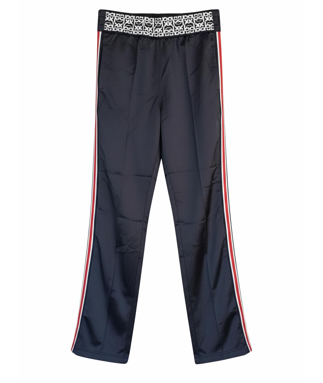 PINKO Черные полиэстеровые прямые брюки, фото 1