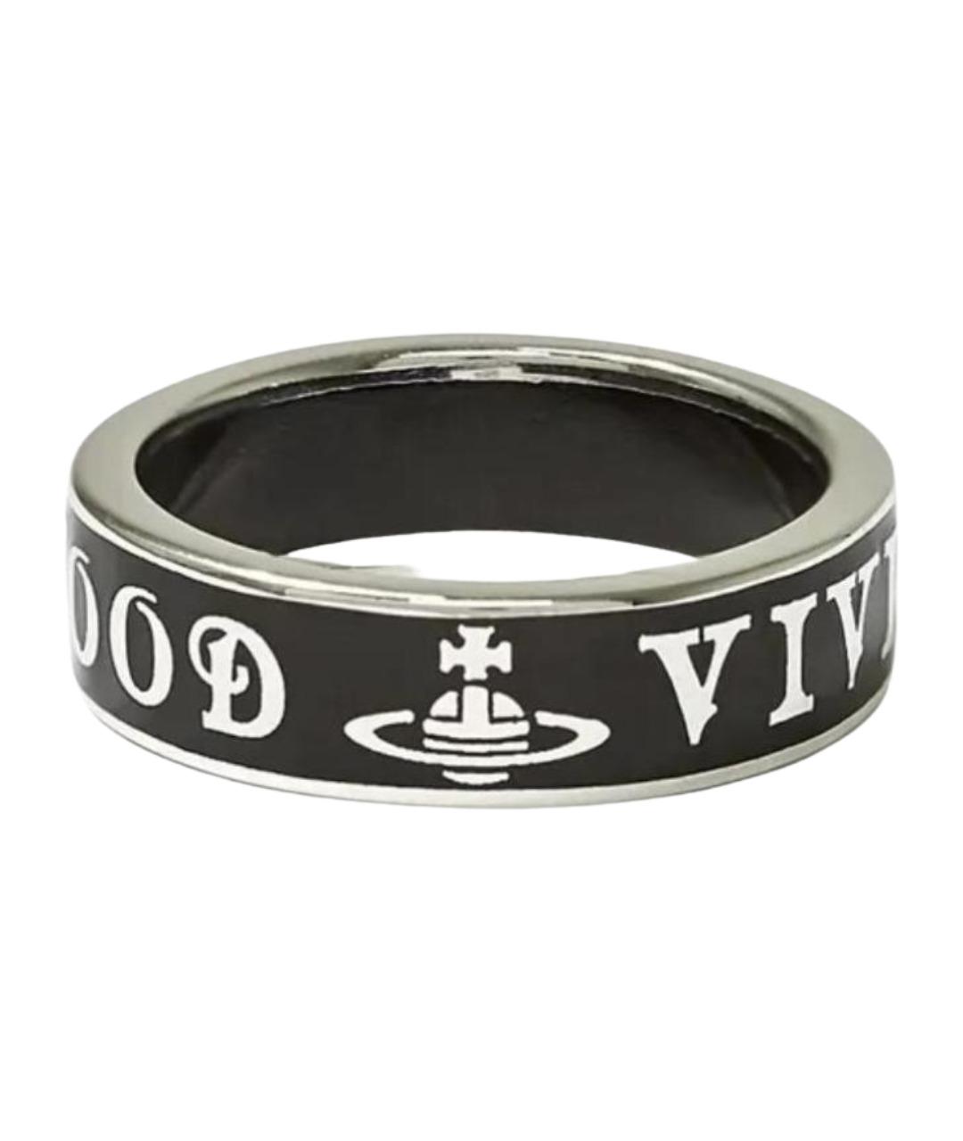 VIVIENNE WESTWOOD Черное серебряное кольцо, фото 1
