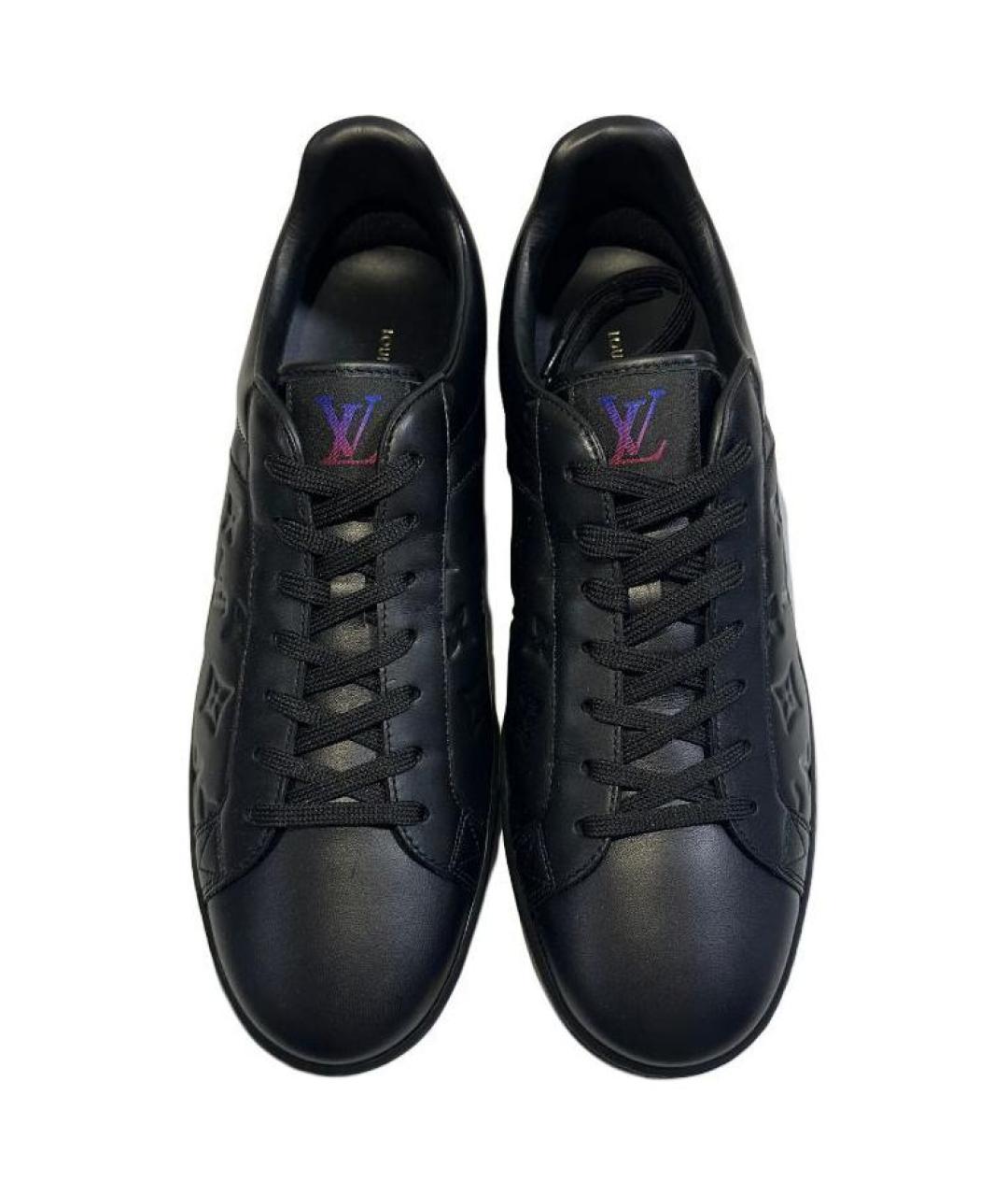 LOUIS VUITTON Черные кожаные низкие кроссовки / кеды, фото 3