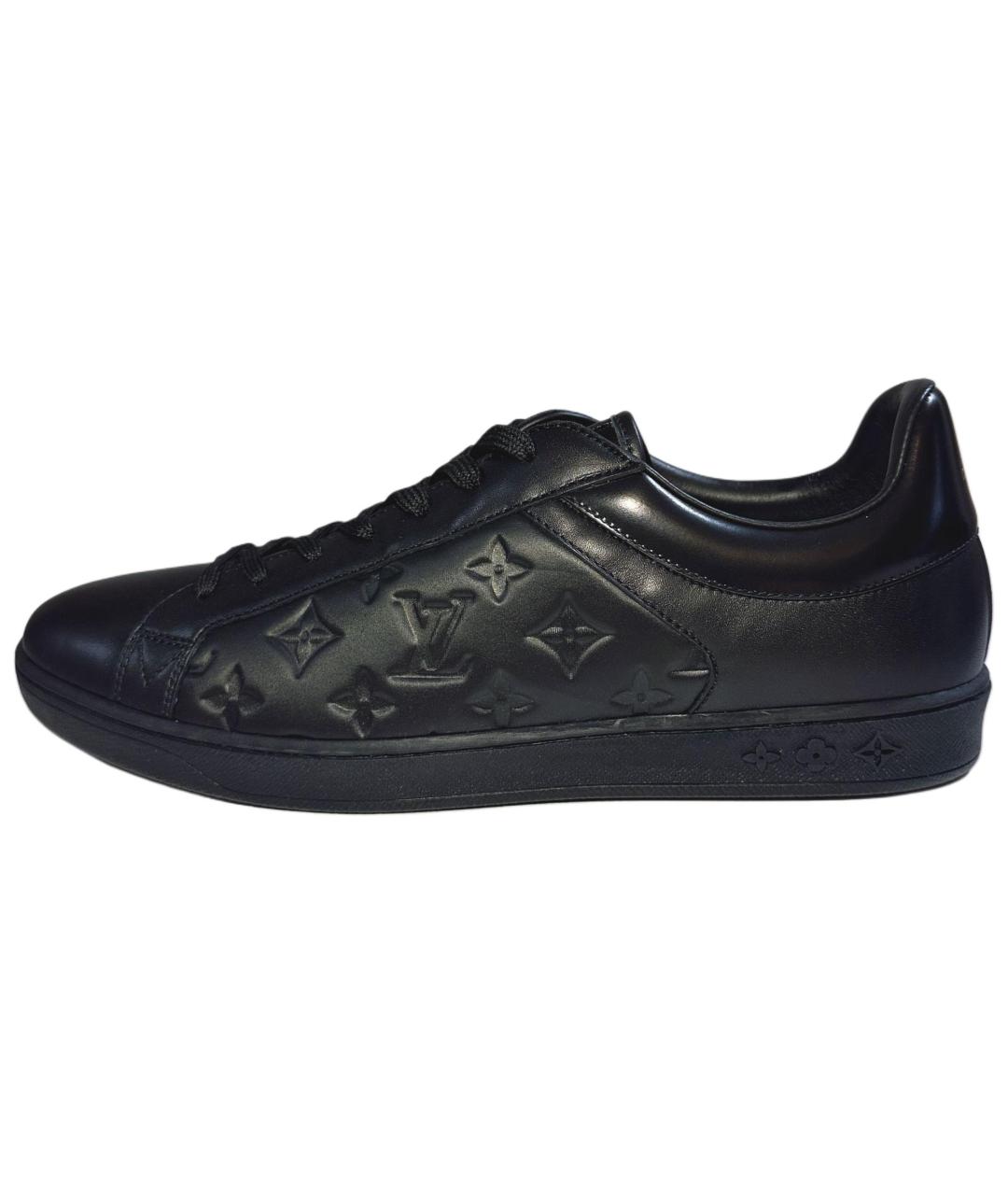 LOUIS VUITTON Черные кожаные низкие кроссовки / кеды, фото 2