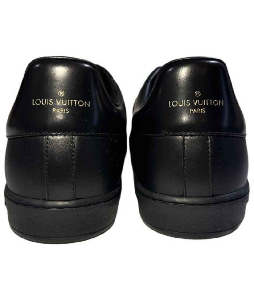 LOUIS VUITTON Черные кожаные низкие кроссовки / кеды, фото 4