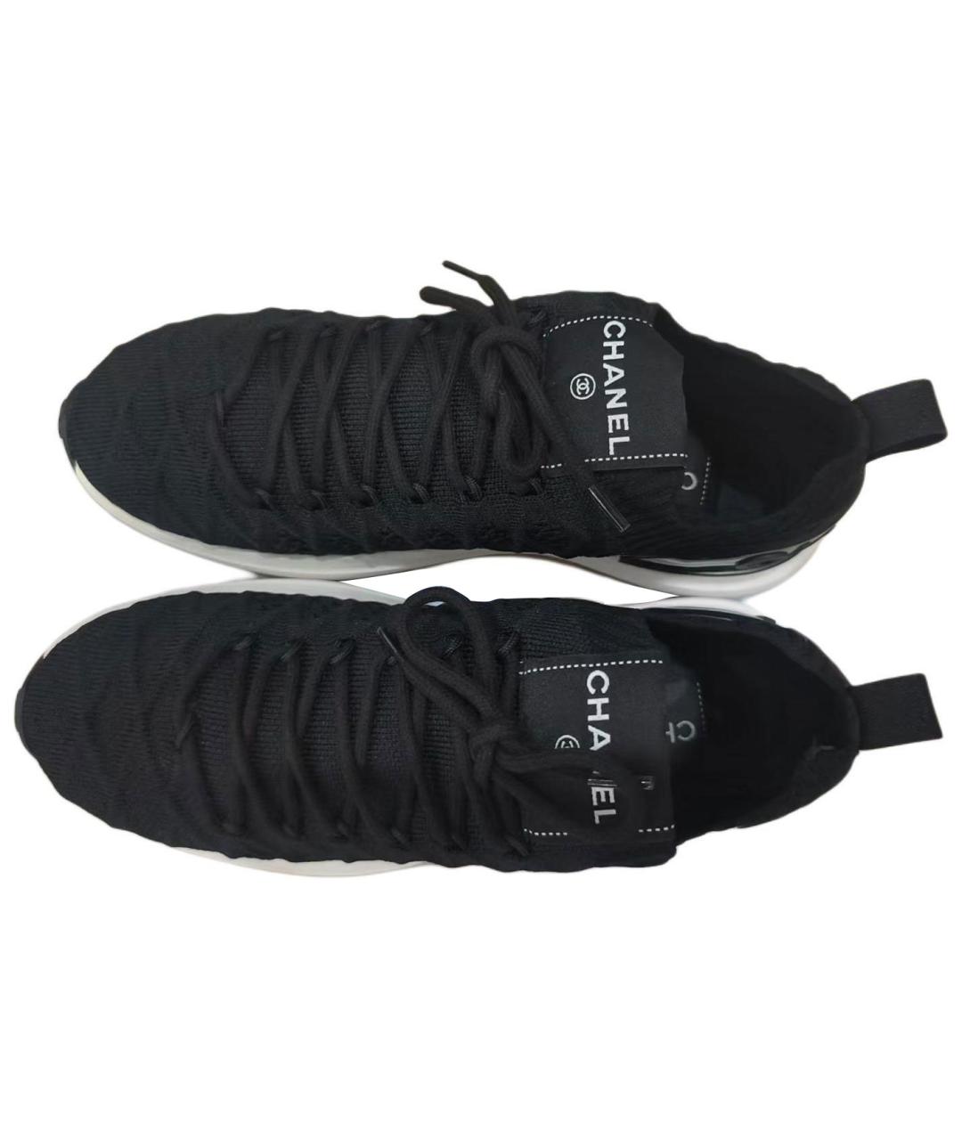 CHANEL Черные текстильные кроссовки, фото 4