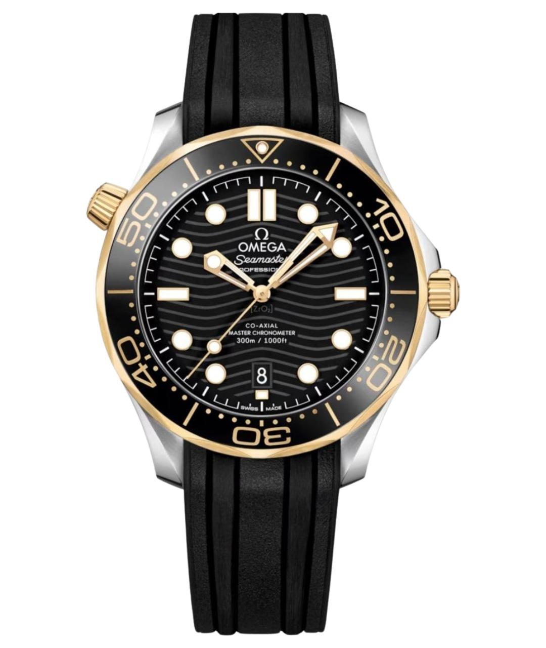 OMEGA Черные часы из желтого золота, фото 1