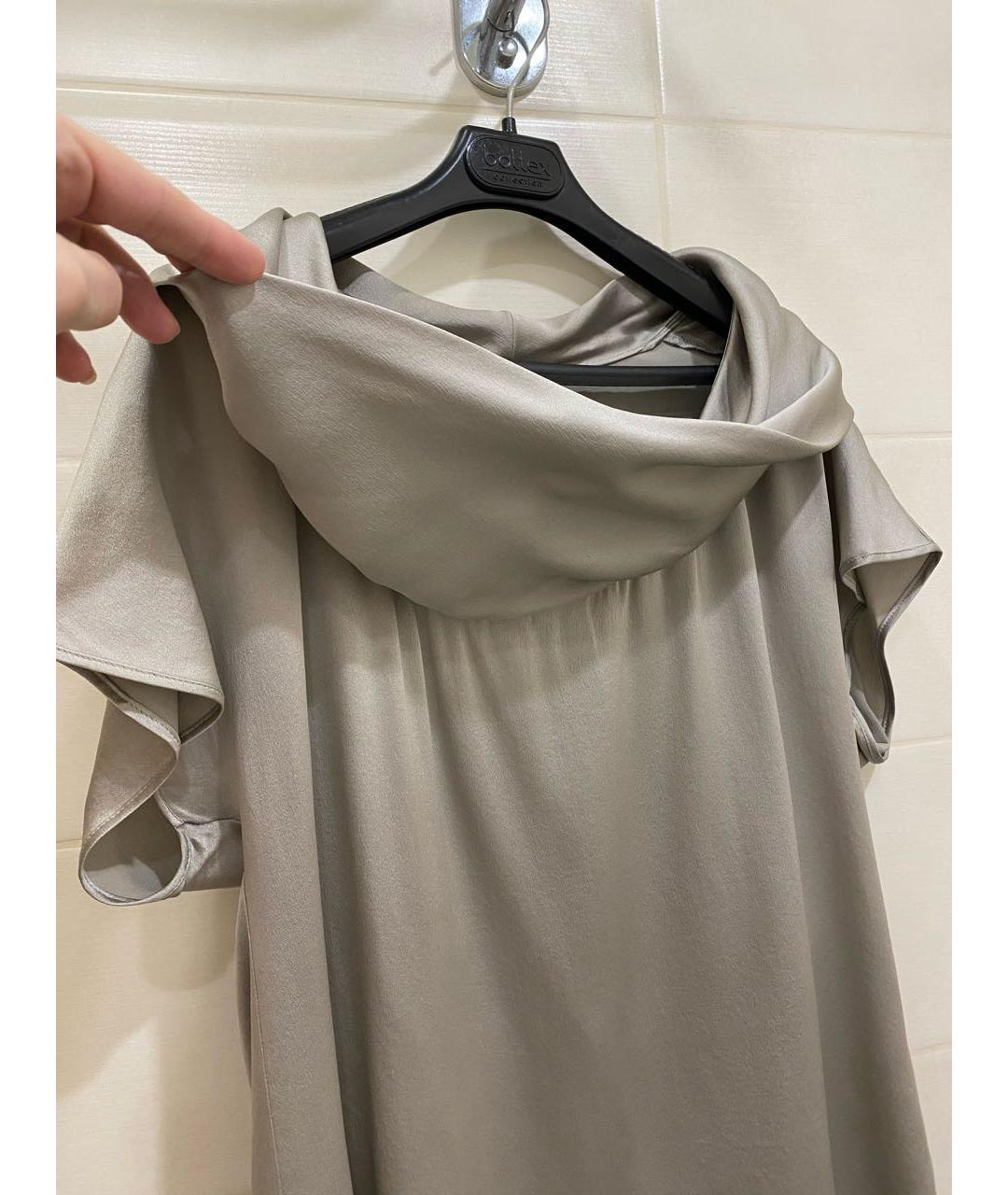 MAX MARA Антрацитовая шелковая блузы, фото 6