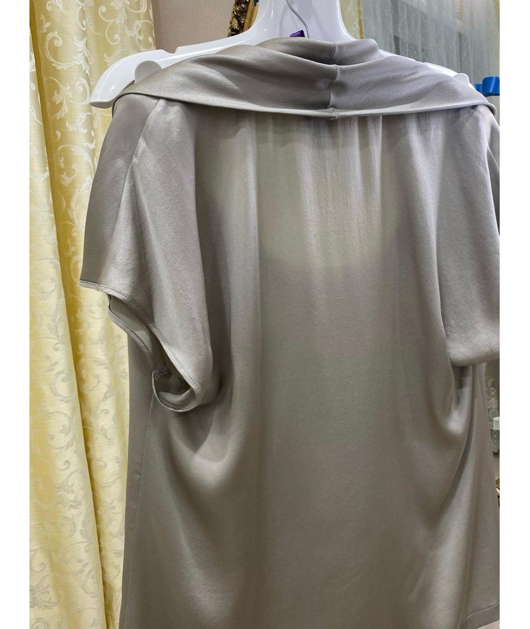 MAX MARA Антрацитовая шелковая блузы, фото 3