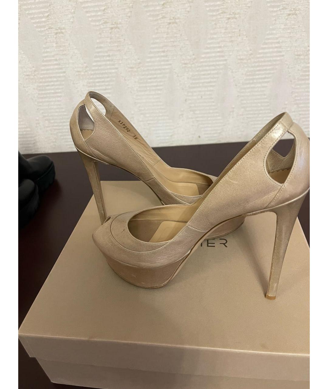 EMPORIO ARMANI Бежевые кожаные туфли, фото 3