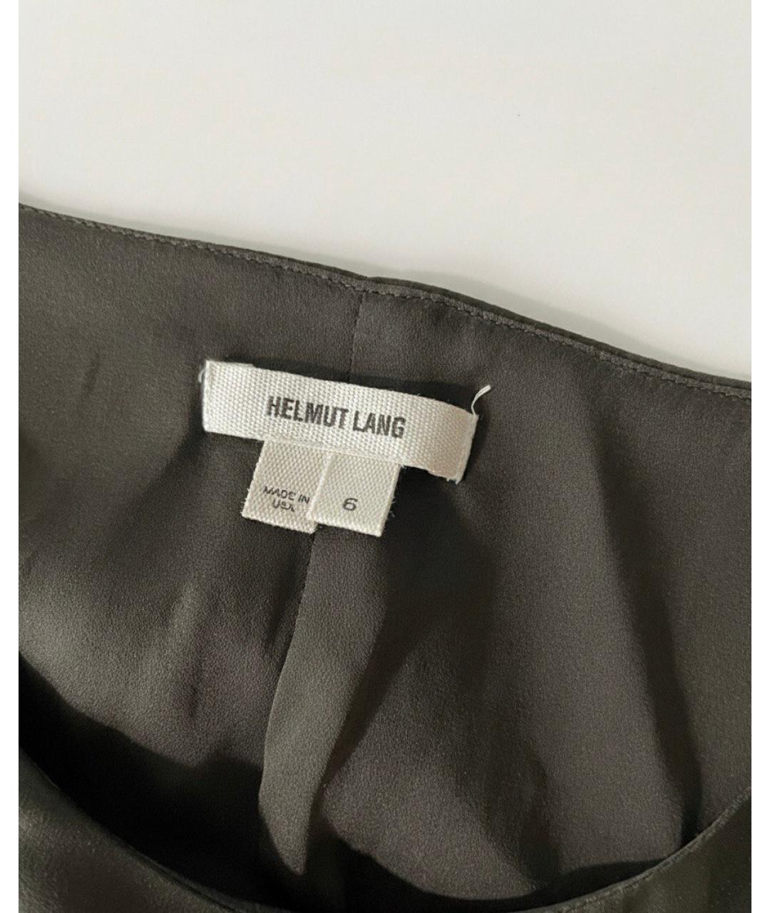 HELMUT LANG Зеленые шелковое платье, фото 3