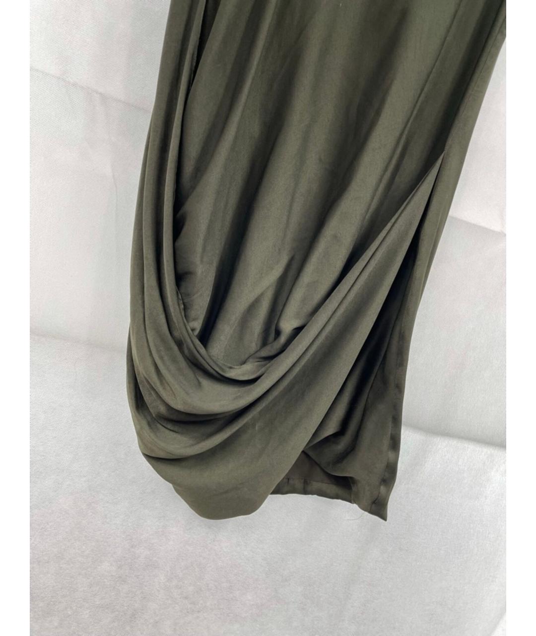 HELMUT LANG Зеленые шелковое платье, фото 2
