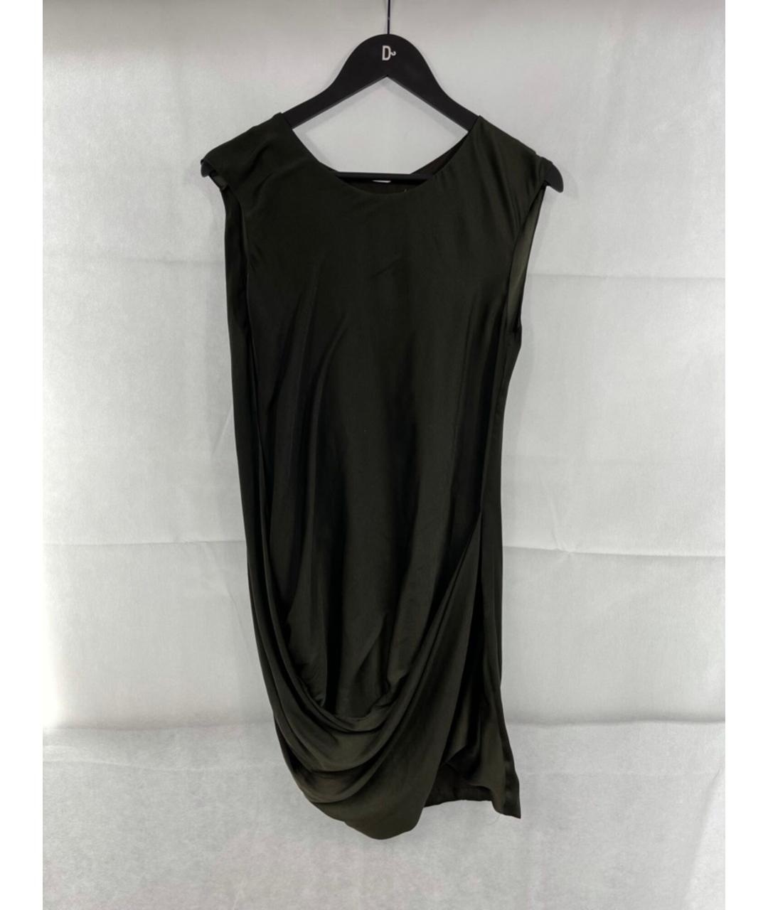 HELMUT LANG Зеленые шелковое платье, фото 5