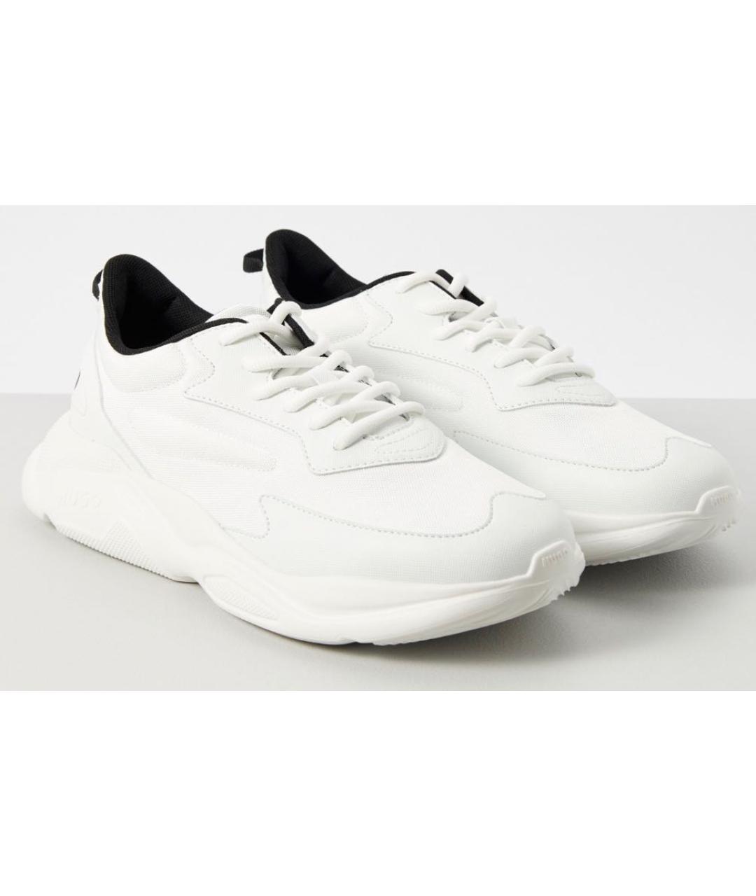 HUGO Белые текстильные низкие кроссовки / кеды, фото 2