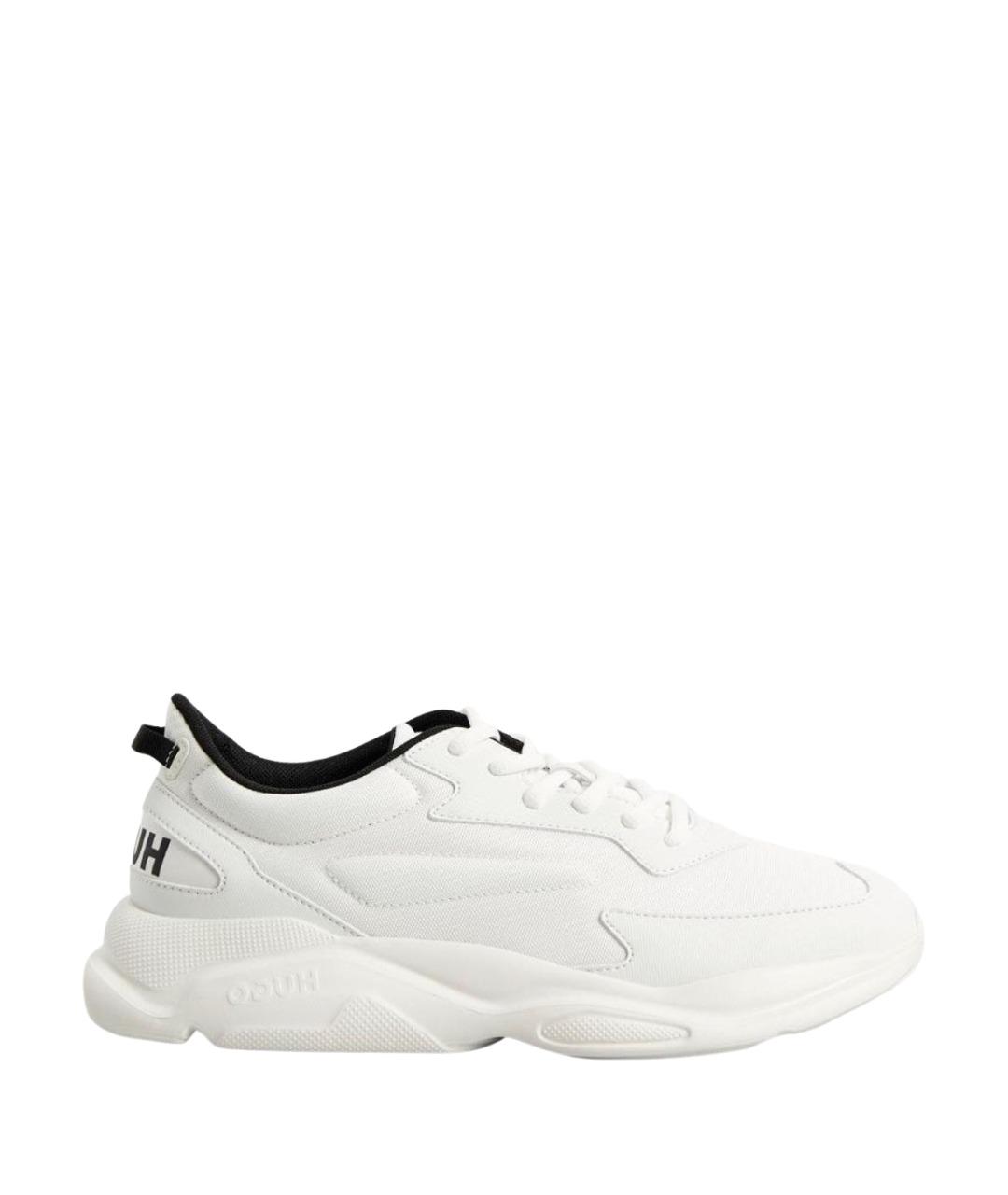 HUGO Белые текстильные низкие кроссовки / кеды, фото 1