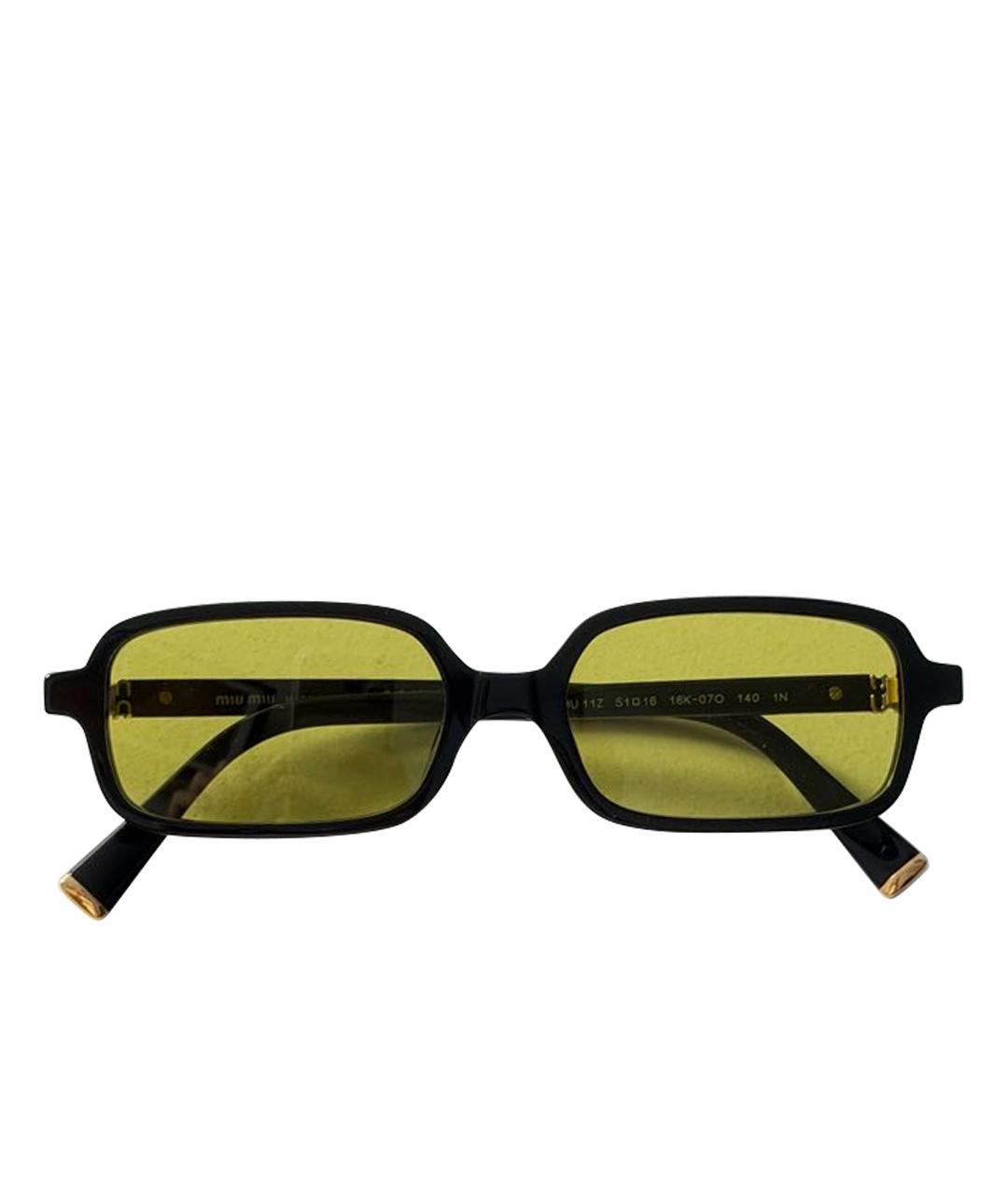 MIU MIU Черные пластиковые солнцезащитные очки, фото 1