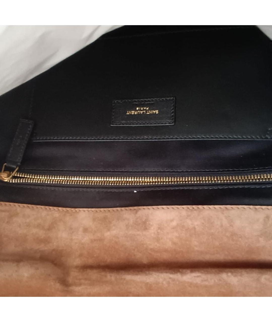 SAINT LAURENT Коричневая замшевая сумка через плечо, фото 4