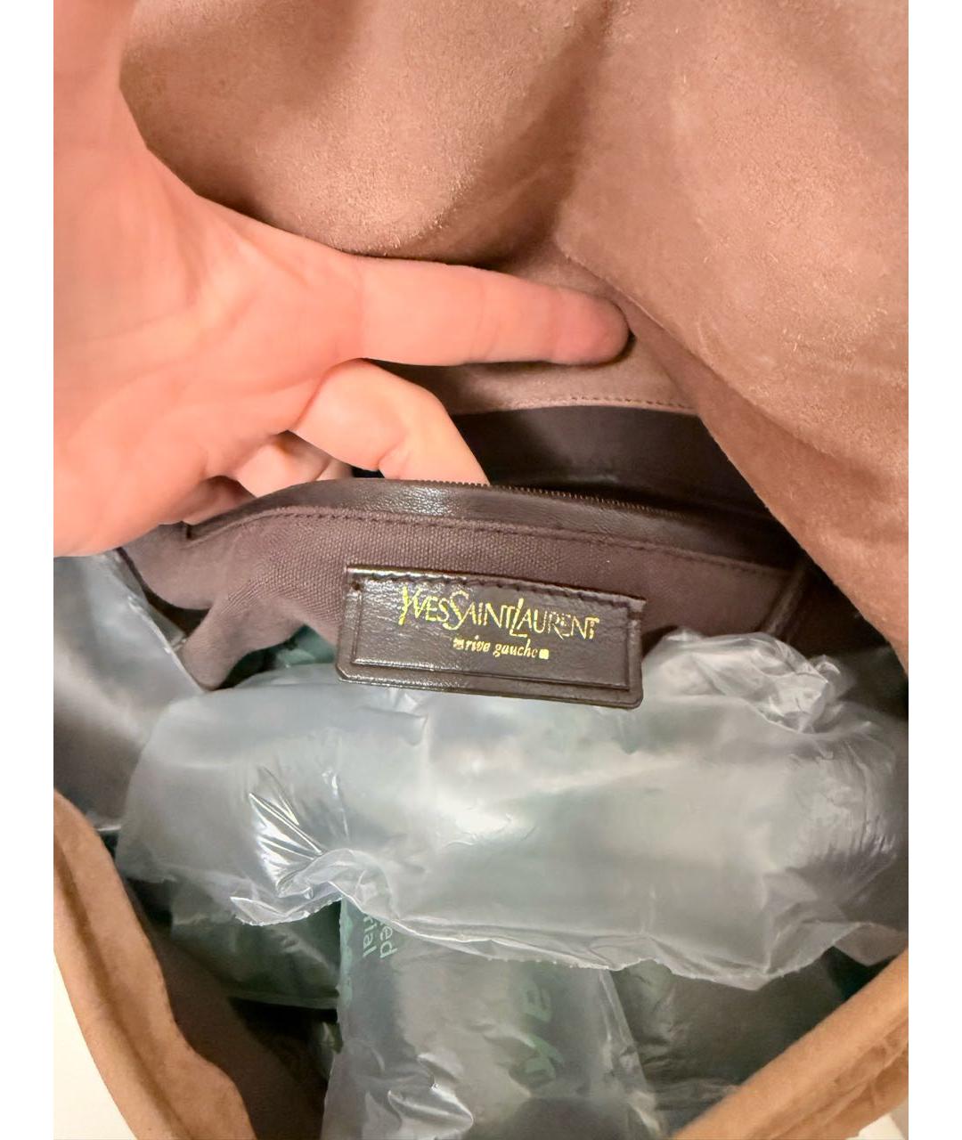 SAINT LAURENT Бежевая сумка с короткими ручками, фото 8