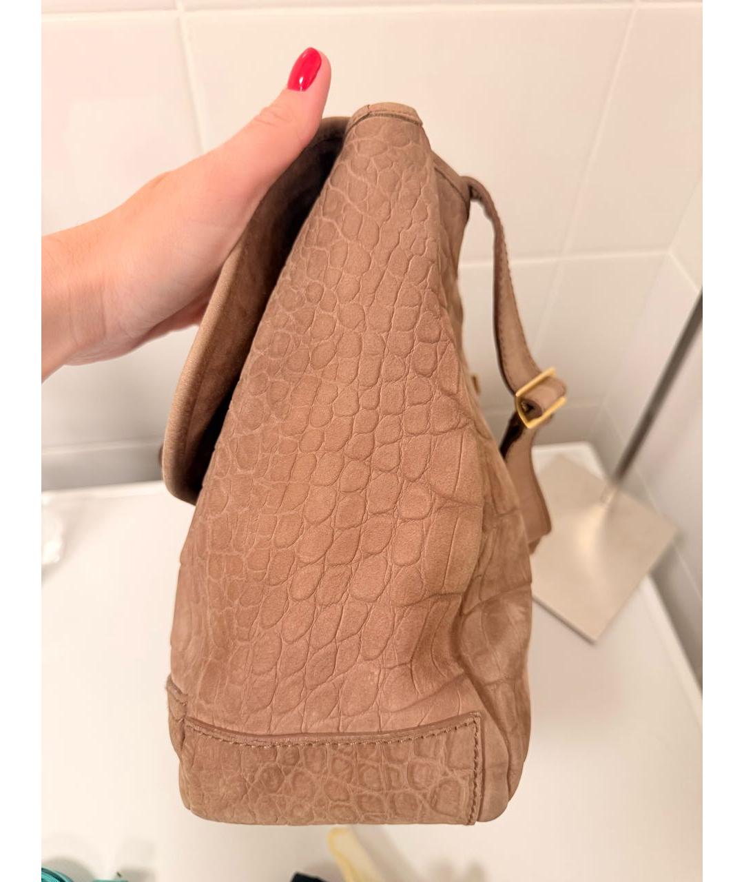 SAINT LAURENT Бежевая сумка с короткими ручками, фото 5