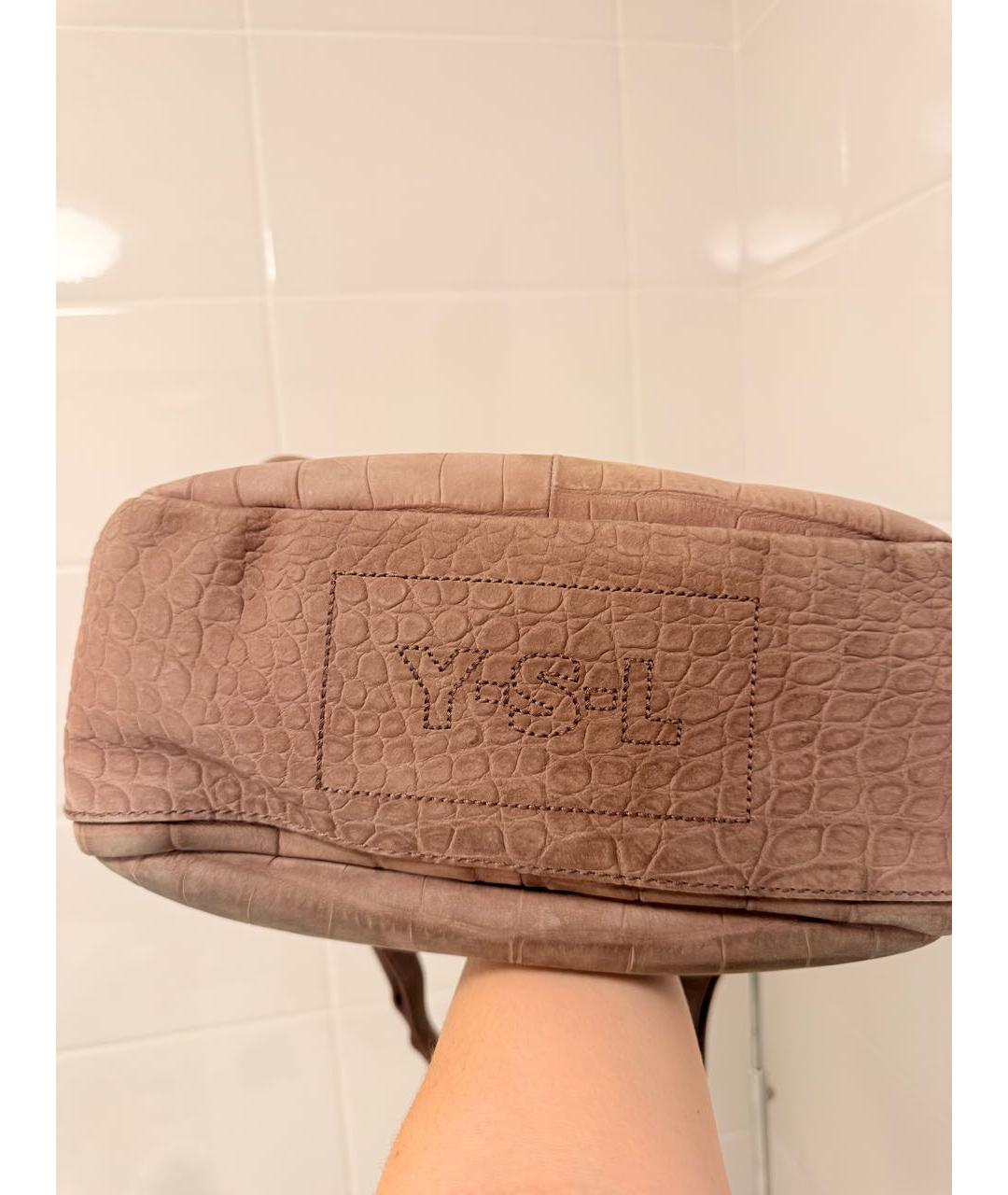 SAINT LAURENT Бежевая сумка с короткими ручками, фото 4