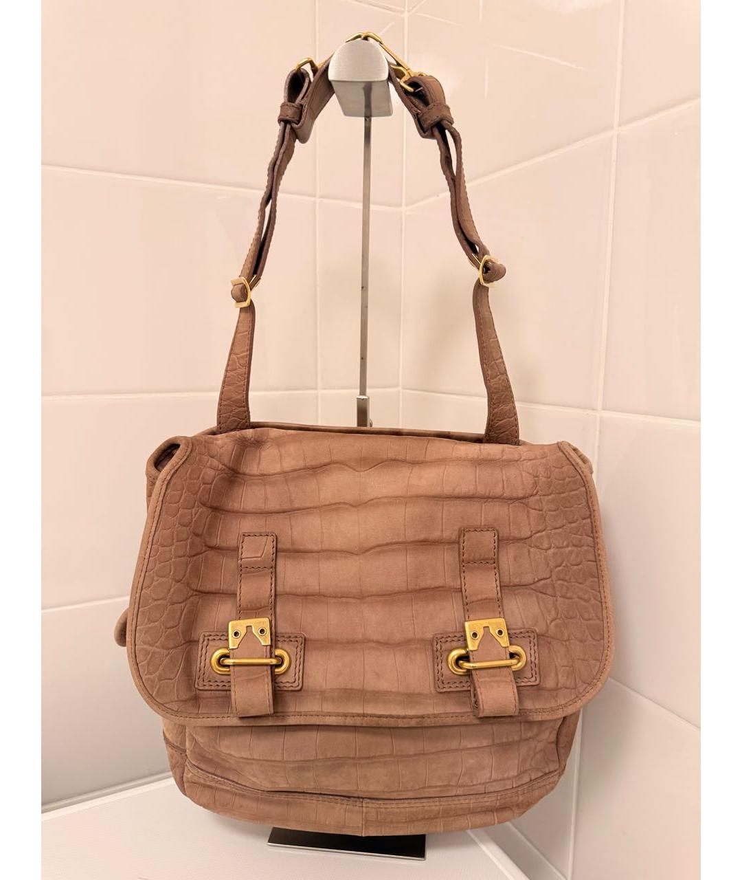 SAINT LAURENT Бежевая сумка с короткими ручками, фото 9