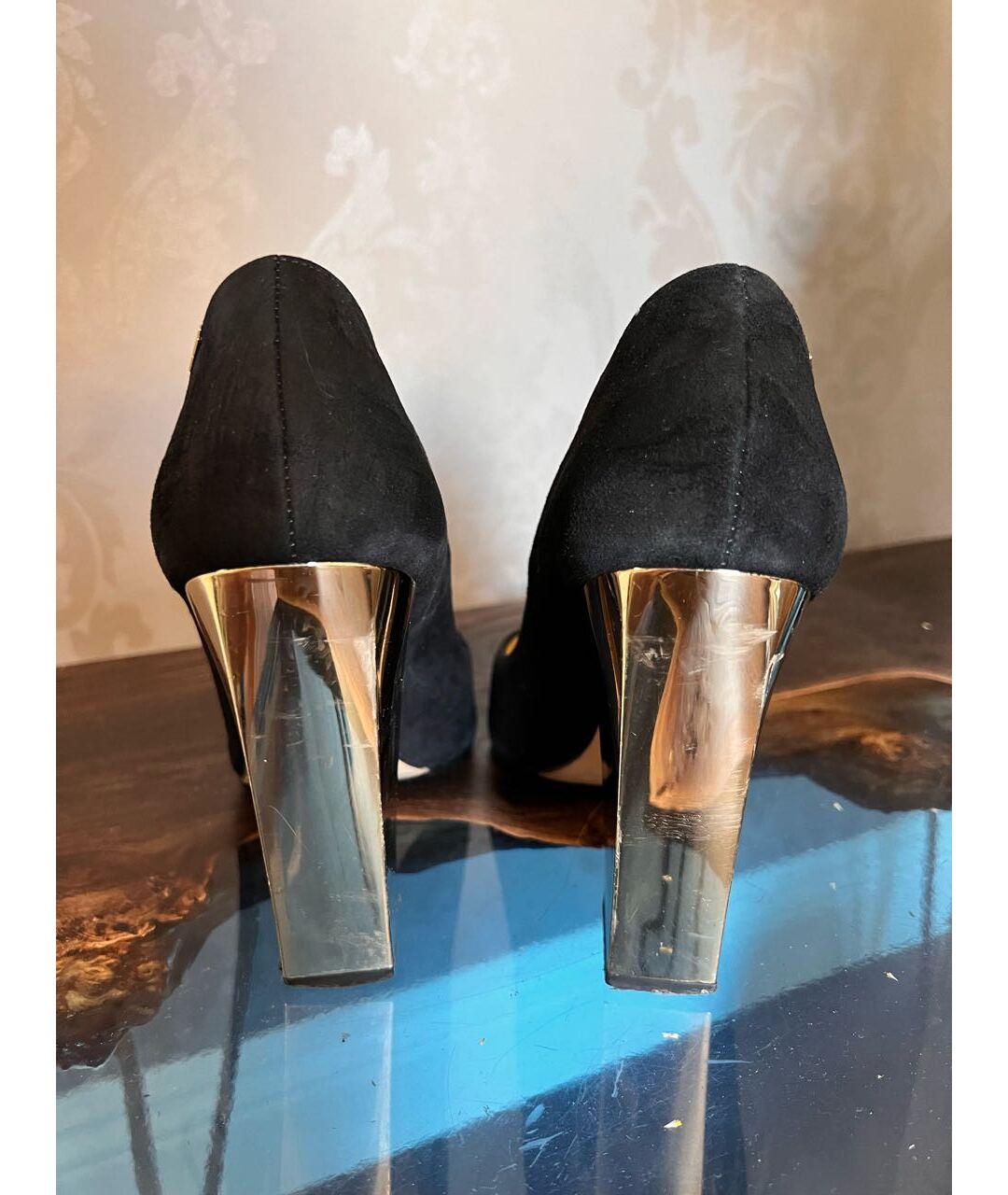ELISABETTA FRANCHI Черные замшевые туфли, фото 3