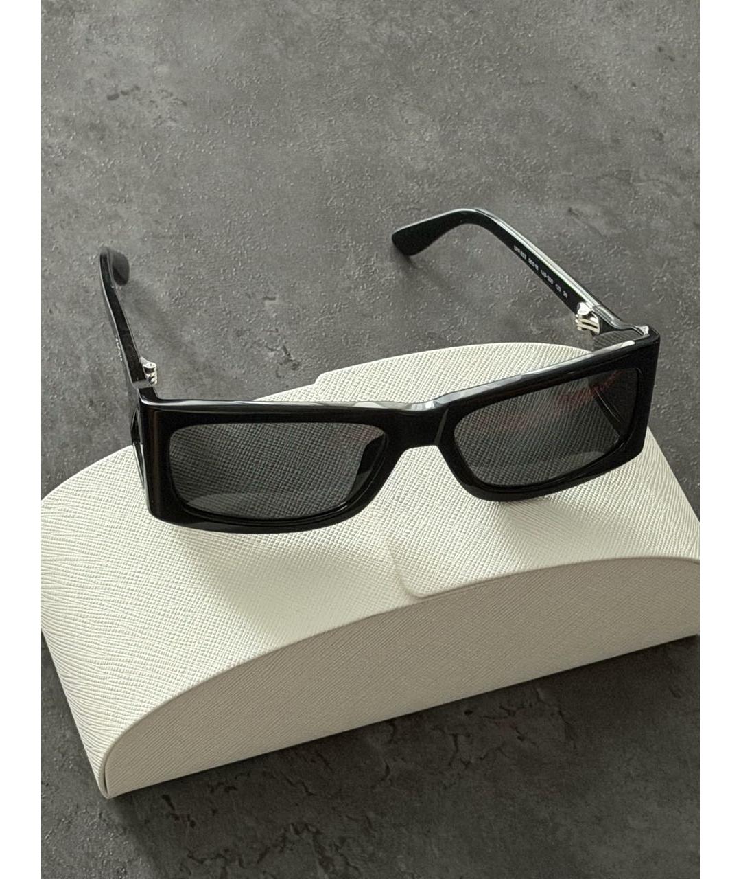 PRADA Черные пластиковые солнцезащитные очки, фото 6