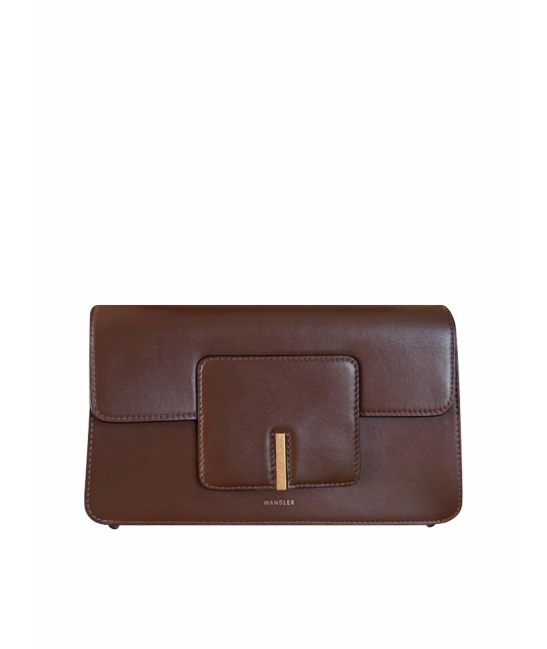 WANDLER Коричневая кожаная сумка через плечо, фото 1
