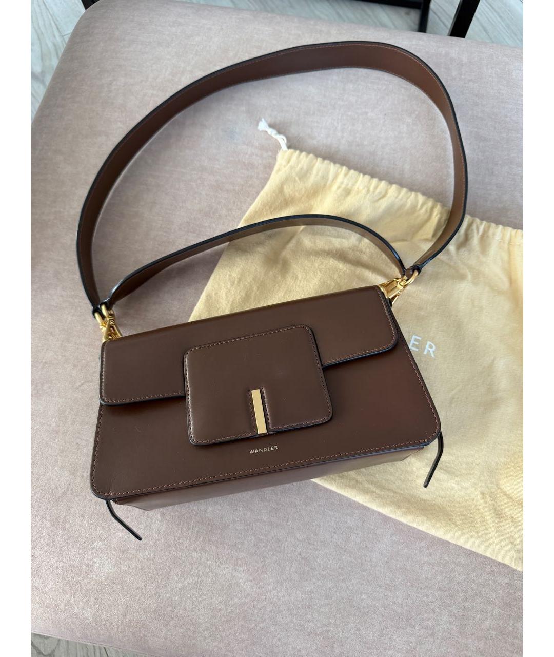 WANDLER Коричневая кожаная сумка через плечо, фото 6