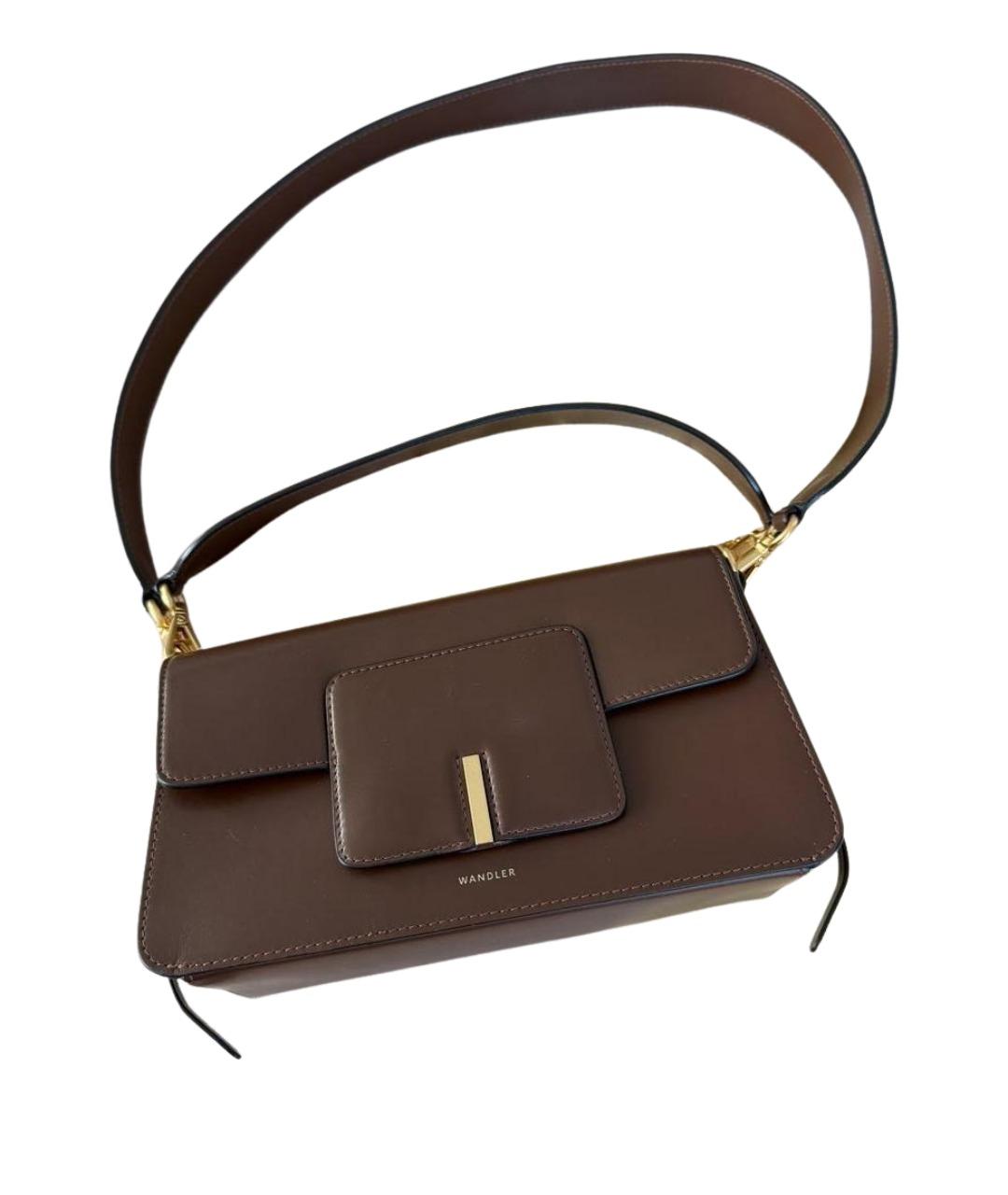 WANDLER Коричневая кожаная сумка через плечо, фото 2