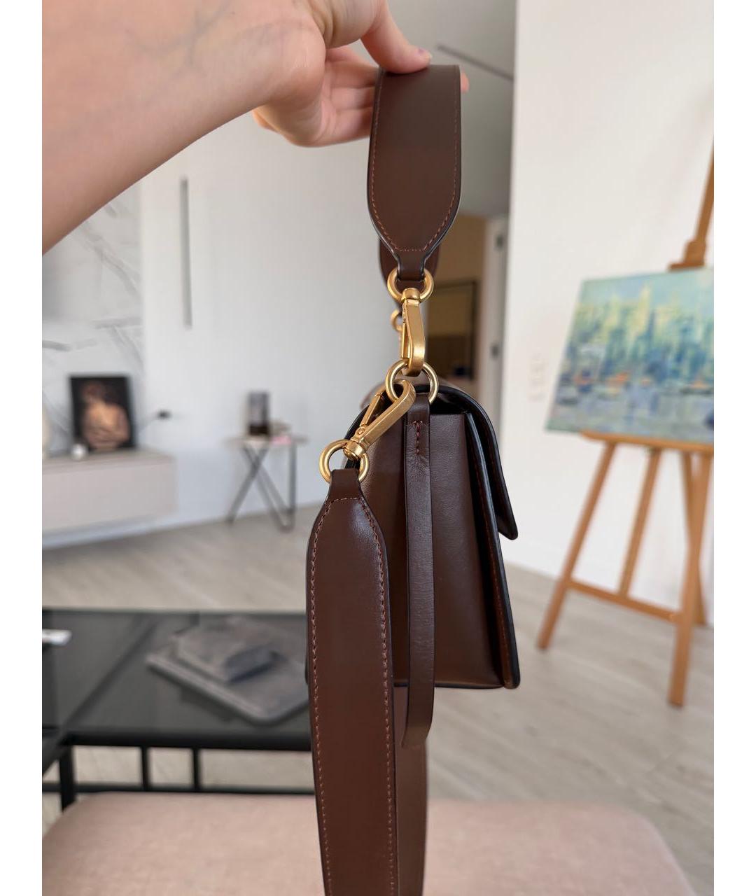 WANDLER Коричневая кожаная сумка через плечо, фото 3