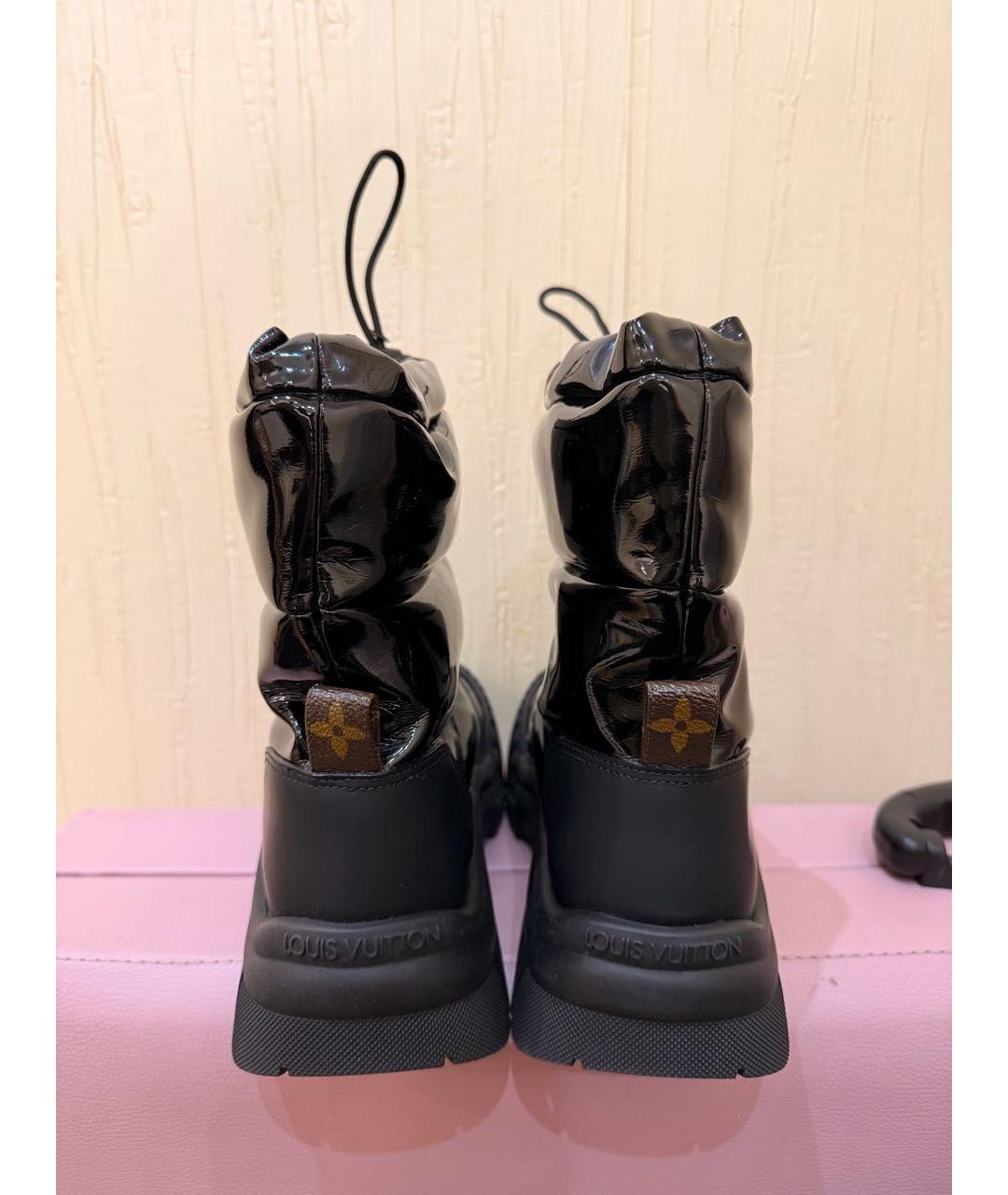 LOUIS VUITTON Черные ботинки из лакированной кожи, фото 4