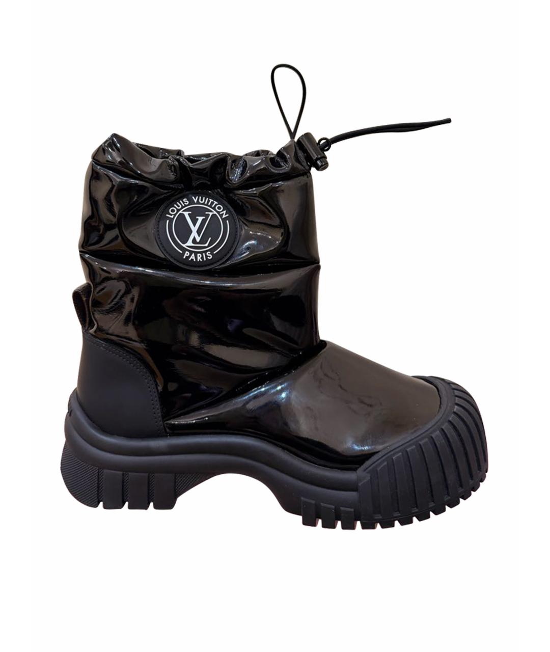LOUIS VUITTON Черные ботинки из лакированной кожи, фото 1