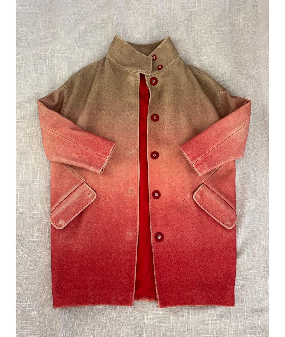 VERSACE COLLECTION Коралловое шерстяное пальто, фото 9