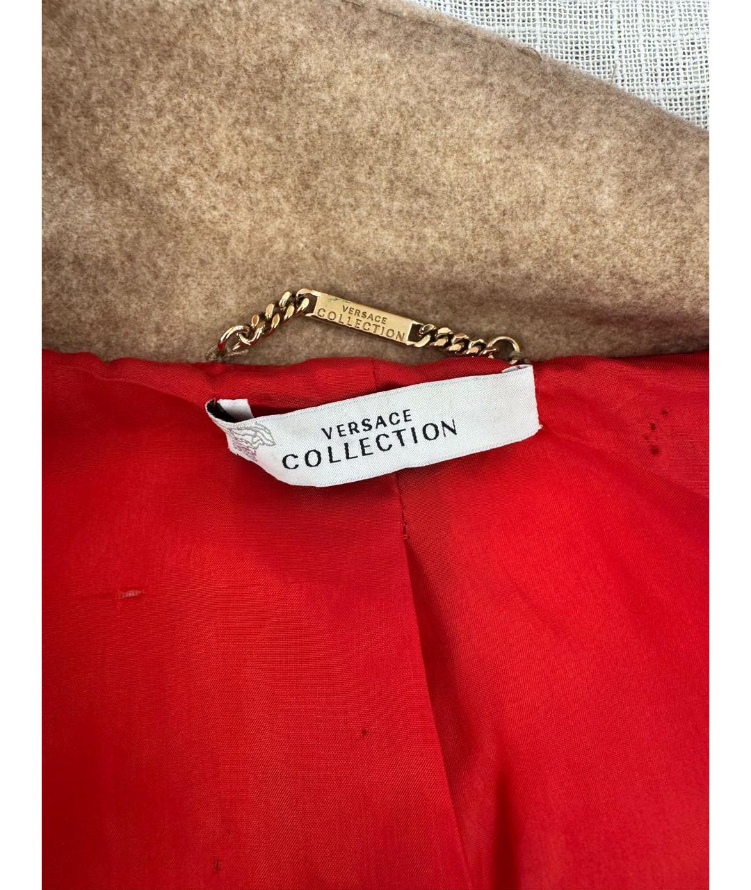 VERSACE COLLECTION Коралловое шерстяное пальто, фото 3