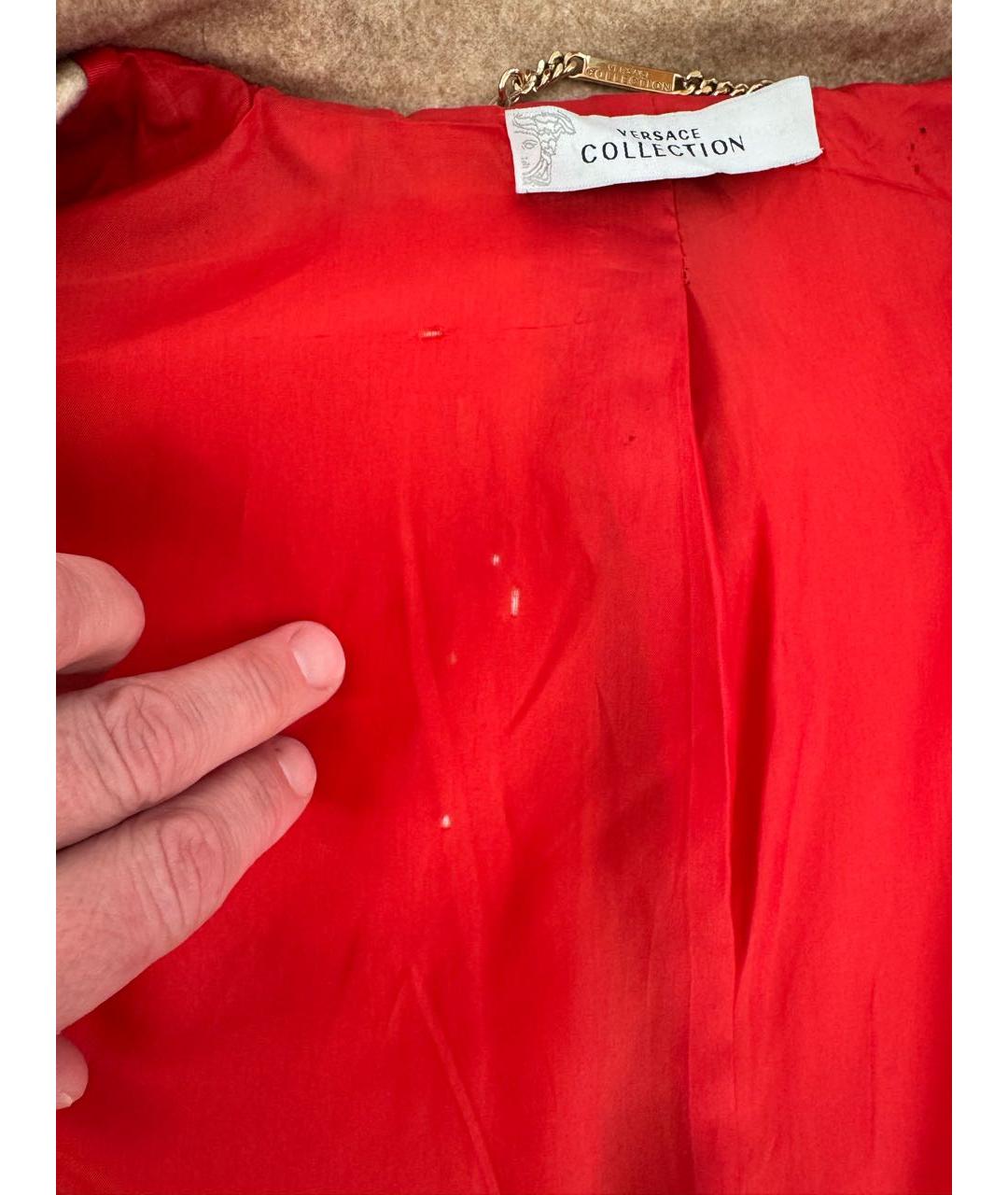 VERSACE COLLECTION Коралловое шерстяное пальто, фото 8